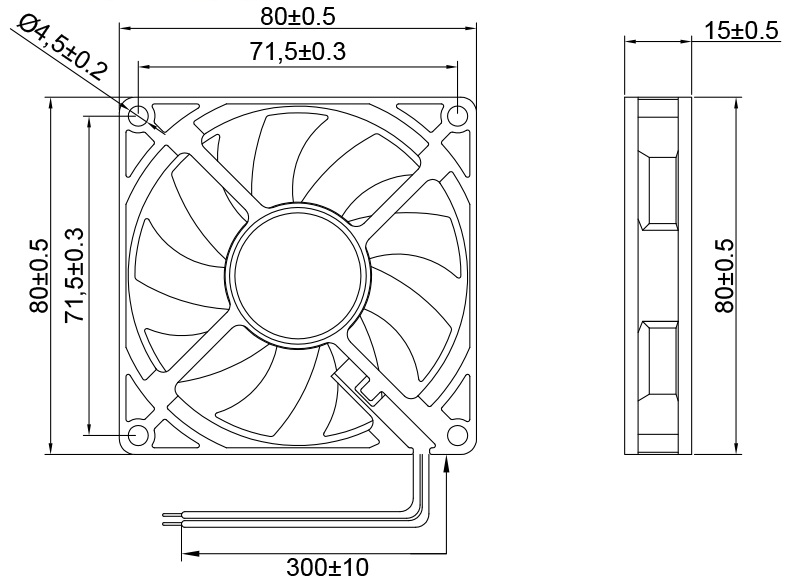 MFD8015 Dimensions